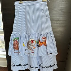 Stripped embroidered skirt. XS